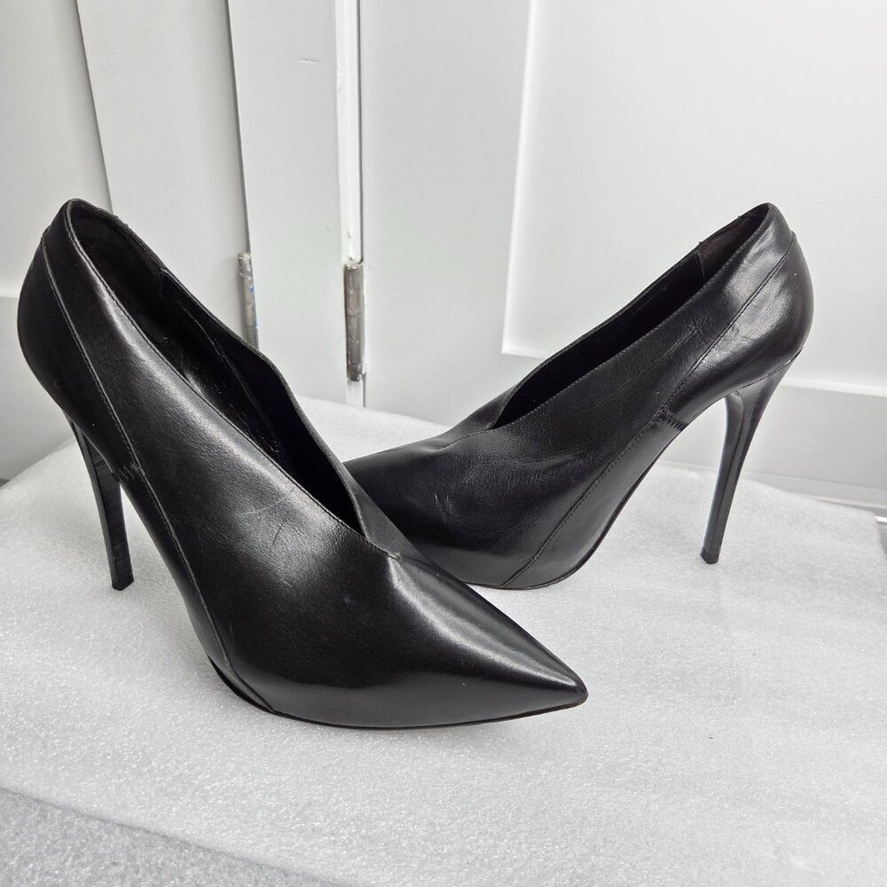 Women's Burberry Prorsum Black Leather Stiletto Pumps - Size 41 - Picture 4 of 12